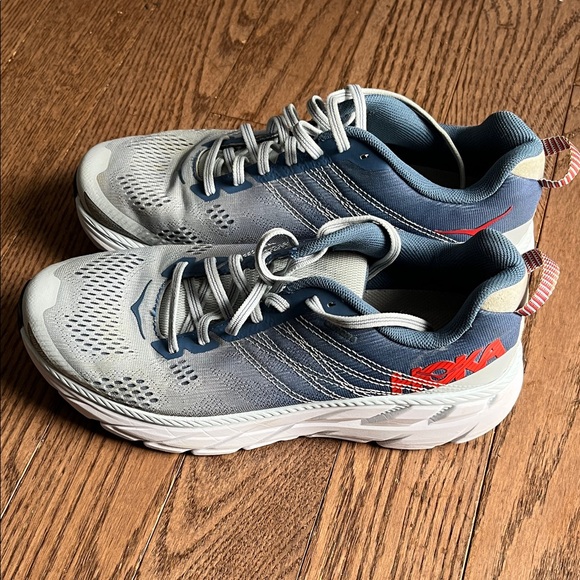 Hoka Women’s Clifton 6 Blue and Gray Athletic Sneakers - Picture 2 of 7
